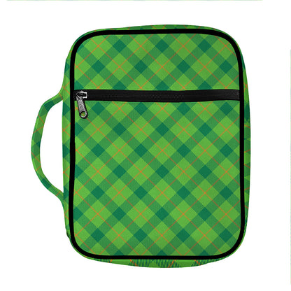 Saint Patrick's Day Scottish Plaid Print Front Pocket Bible Bag