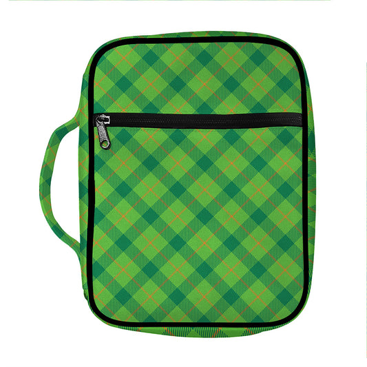 Saint Patrick's Day Scottish Plaid Print Front Pocket Bible Bag