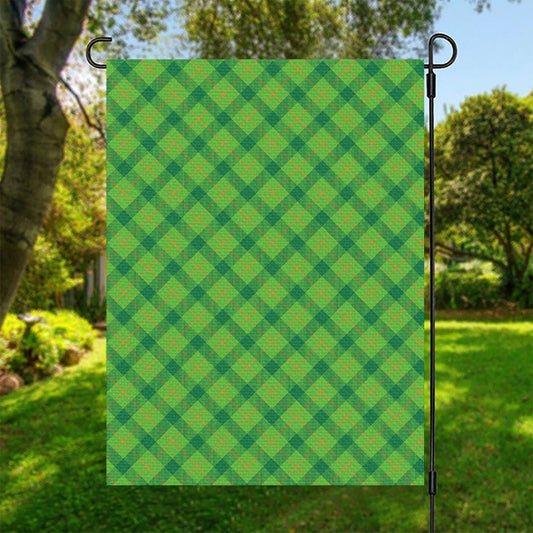 Saint Patrick's Day Scottish Plaid Print Garden Flag