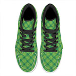 Saint Patrick's Day Scottish Plaid Print High Top Leather Sneakers