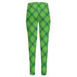 Saint Patrick's Day Scottish Plaid Print High-Waisted Pocket Leggings