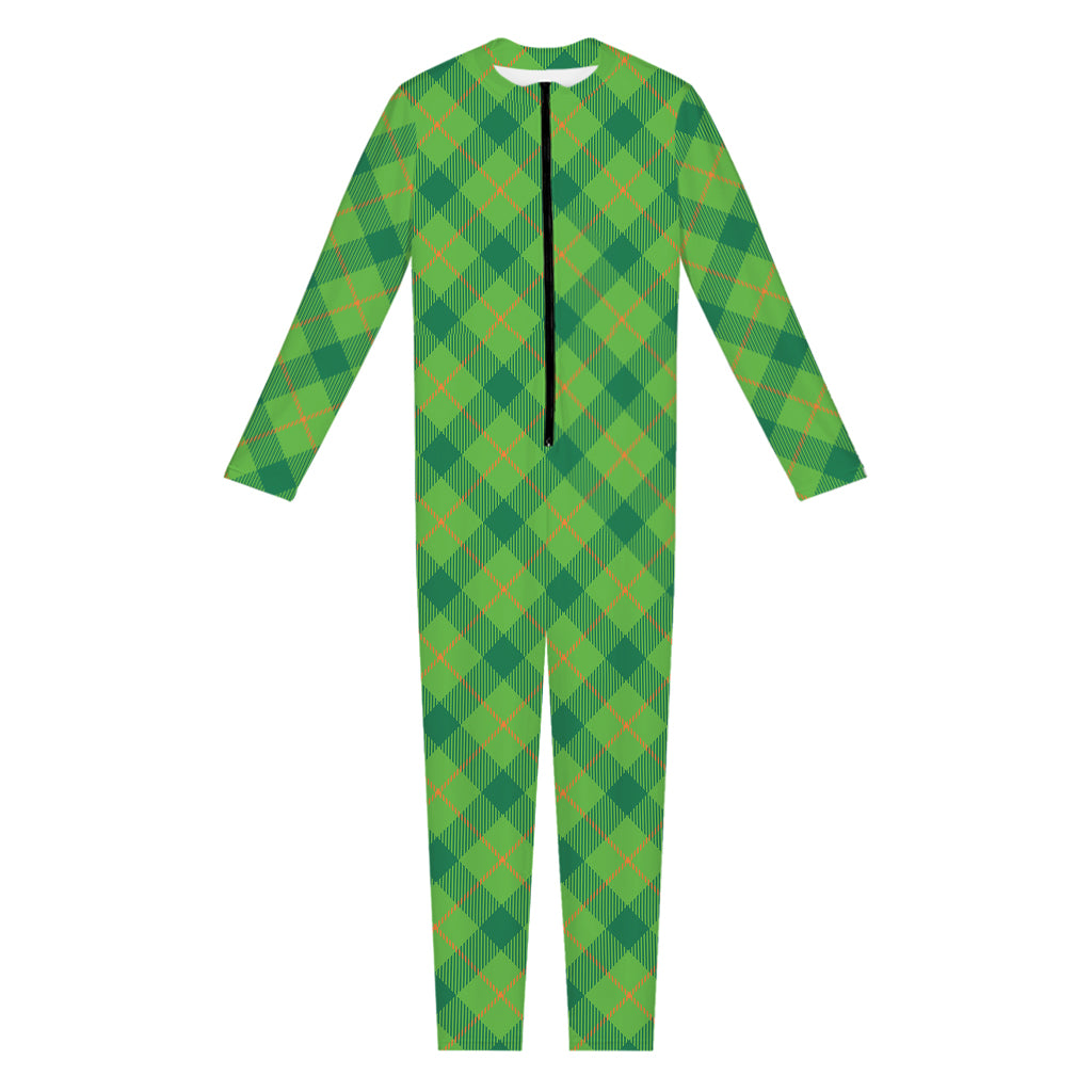 Saint Patrick's Day Scottish Plaid Print Jumpsuit