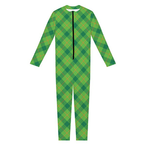 Saint Patrick's Day Scottish Plaid Print Jumpsuit