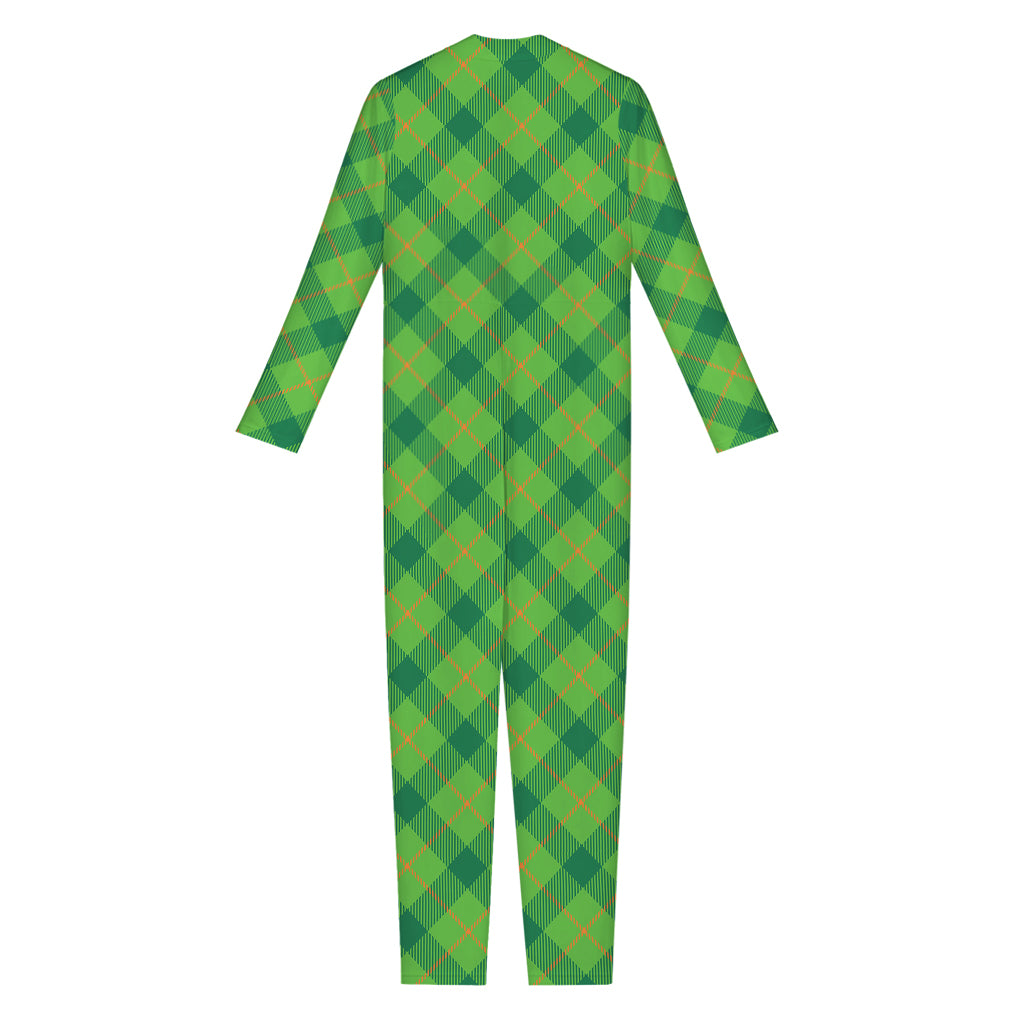 Saint Patrick's Day Scottish Plaid Print Jumpsuit