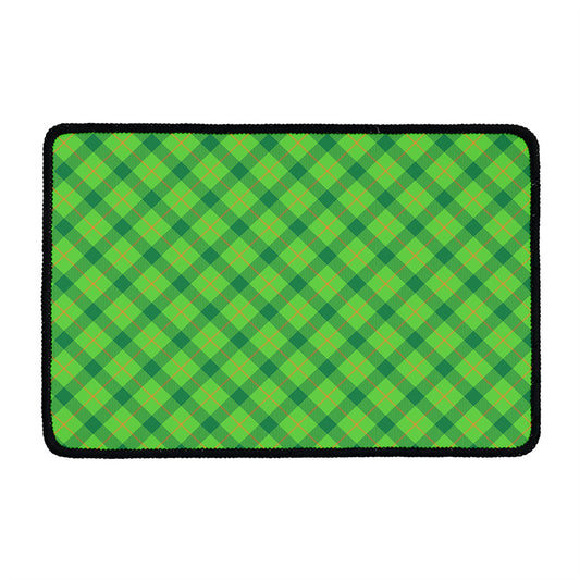 Saint Patrick's Day Scottish Plaid Print Kitchen Mat