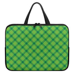 Saint Patrick's Day Scottish Plaid Print Laptop Sleeve With Handle