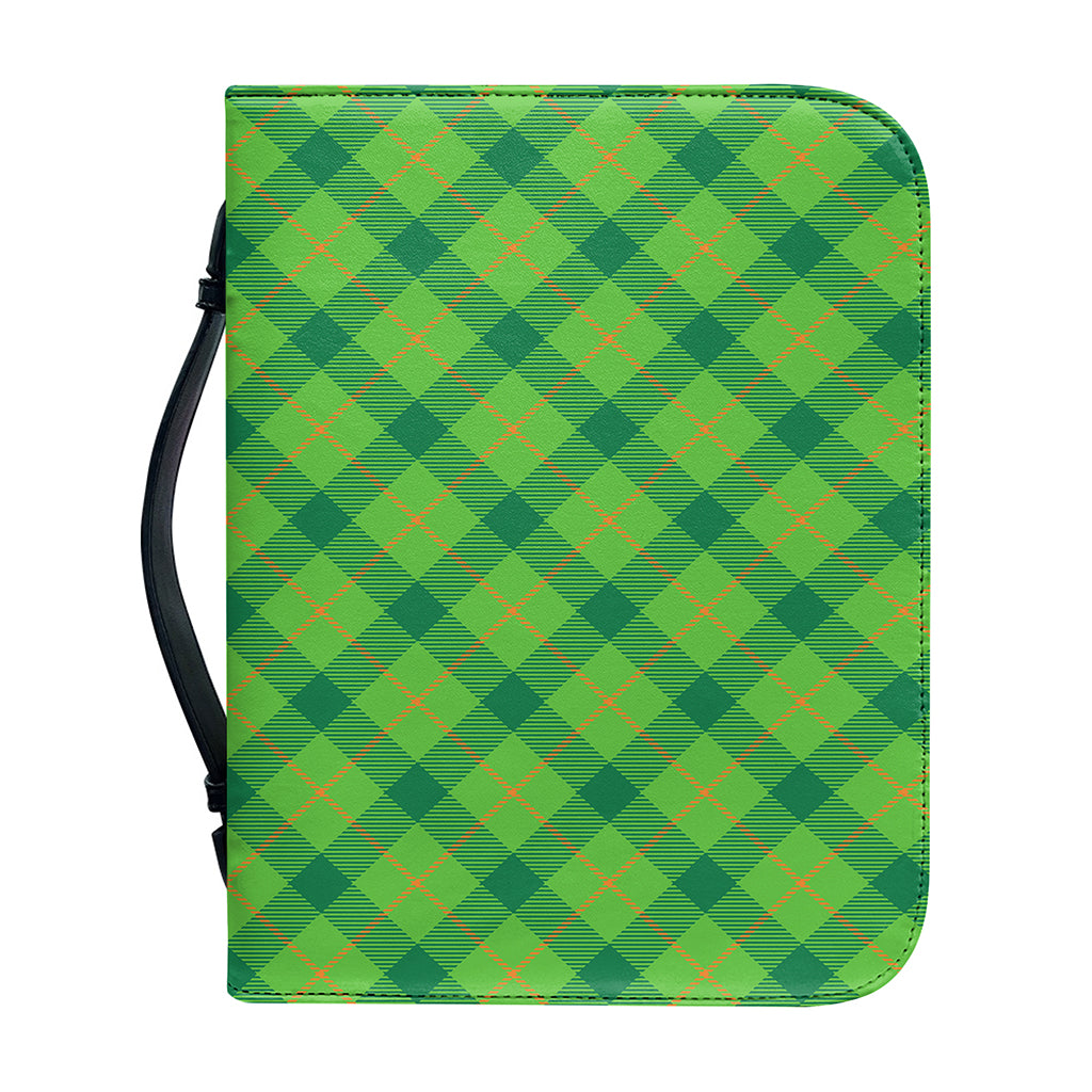Saint Patrick's Day Scottish Plaid Print Leather Bible Cover
