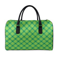 Saint Patrick's Day Scottish Plaid Print Leather Duffel Bag