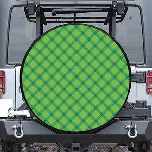 Saint Patrick's Day Scottish Plaid Print Leather Spare Tire Cover