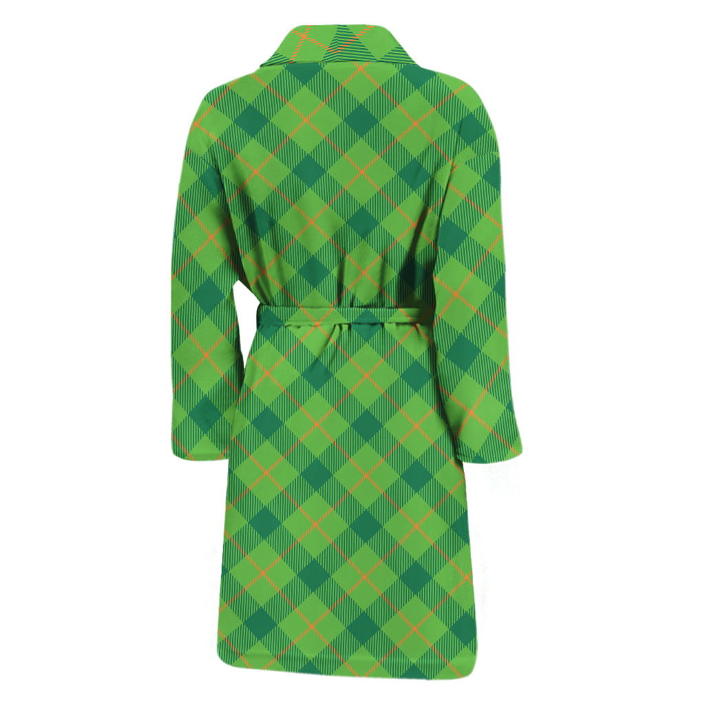 Saint Patrick's Day Scottish Plaid Print Men's Bathrobe