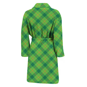 Saint Patrick's Day Scottish Plaid Print Men's Bathrobe