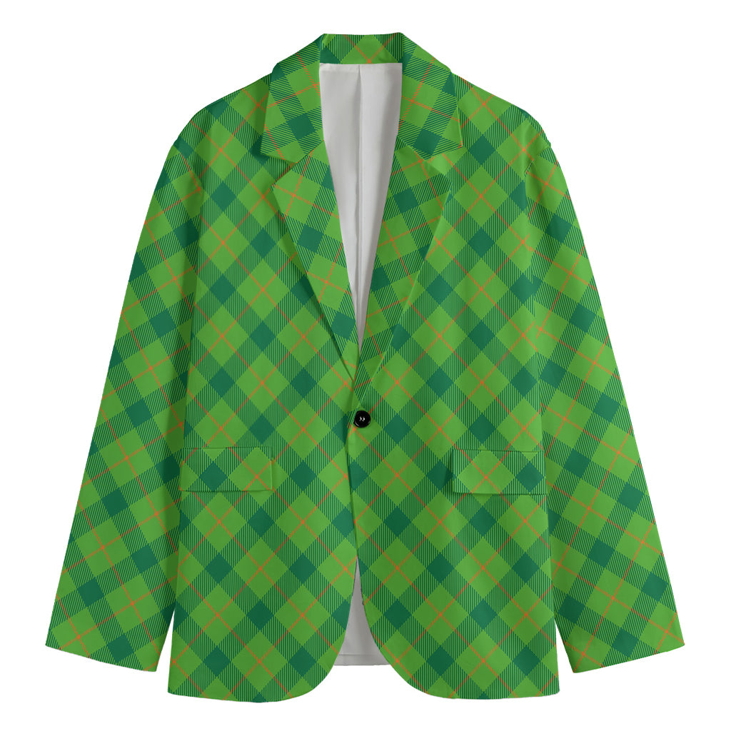 Saint Patrick's Day Scottish Plaid Print Men's Blazer