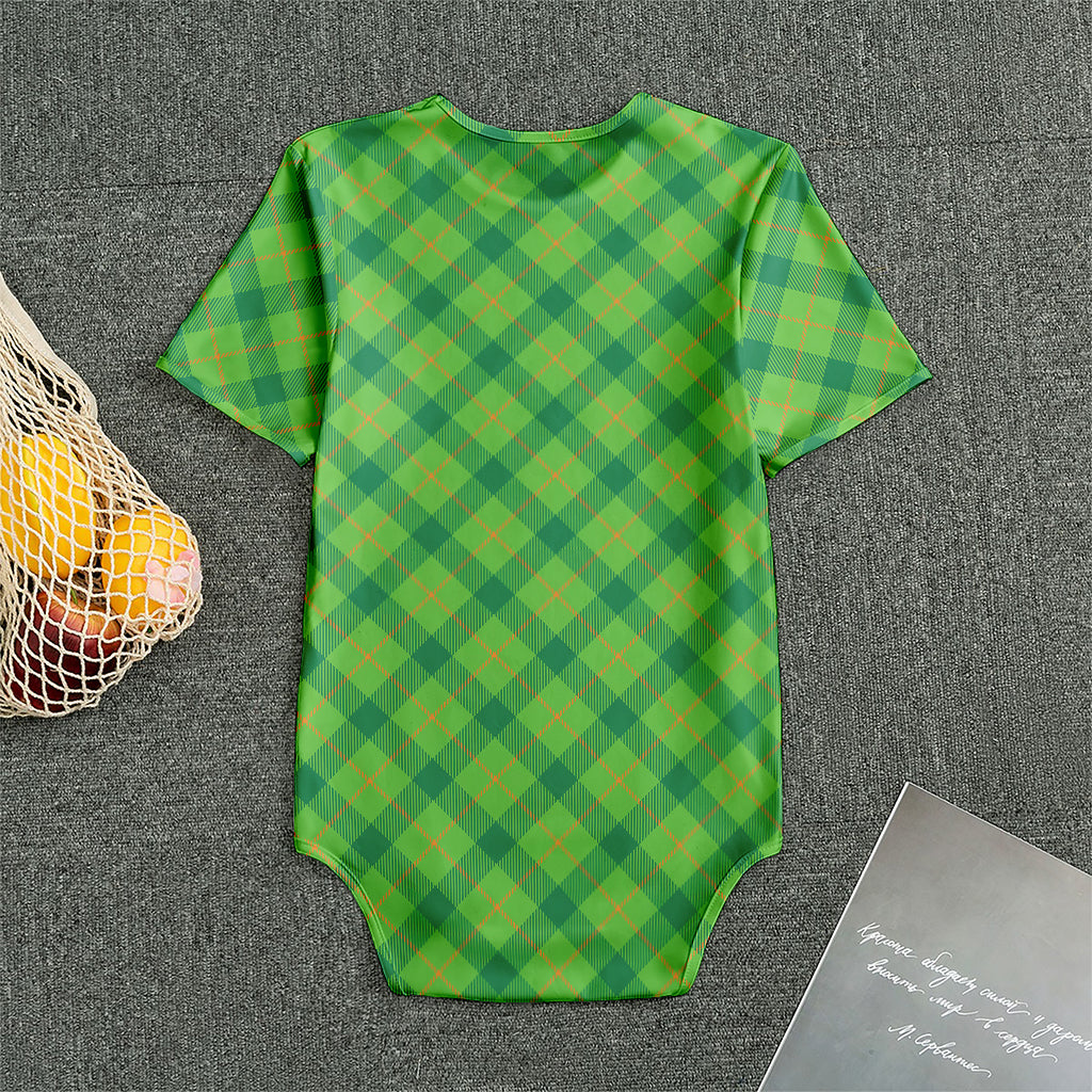Saint Patrick's Day Scottish Plaid Print Men's Bodysuit