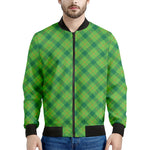 Saint Patrick's Day Scottish Plaid Print Men's Bomber Jacket