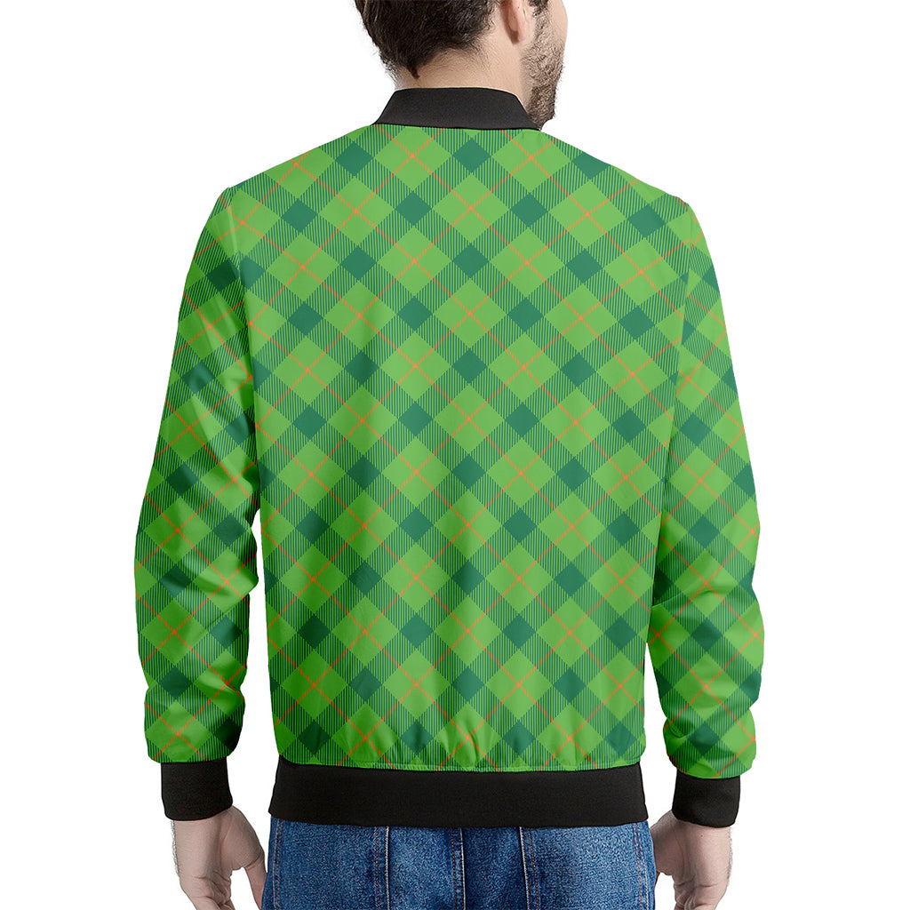 Saint Patrick's Day Scottish Plaid Print Men's Bomber Jacket