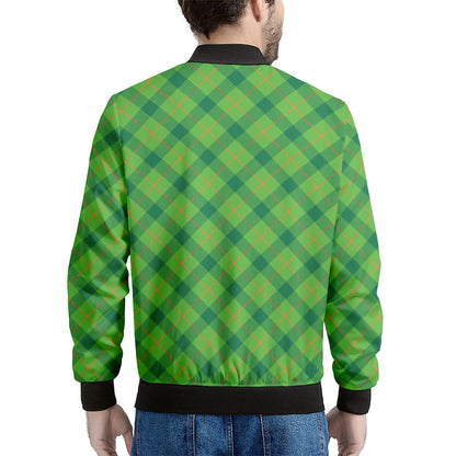 Saint Patrick's Day Scottish Plaid Print Men's Bomber Jacket