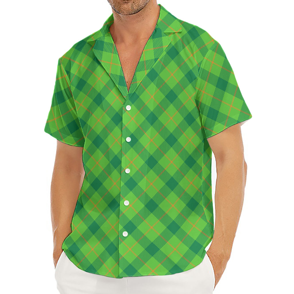 Saint Patrick's Day Scottish Plaid Print Men's Deep V-Neck Shirt