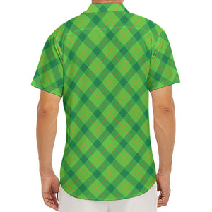 Saint Patrick's Day Scottish Plaid Print Men's Deep V-Neck Shirt