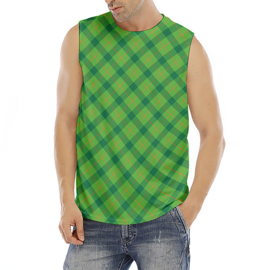 Saint Patrick's Day Scottish Plaid Print Men's Fitness Tank Top