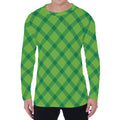 Saint Patrick's Day Scottish Plaid Print Men's Long Sleeve T-Shirt