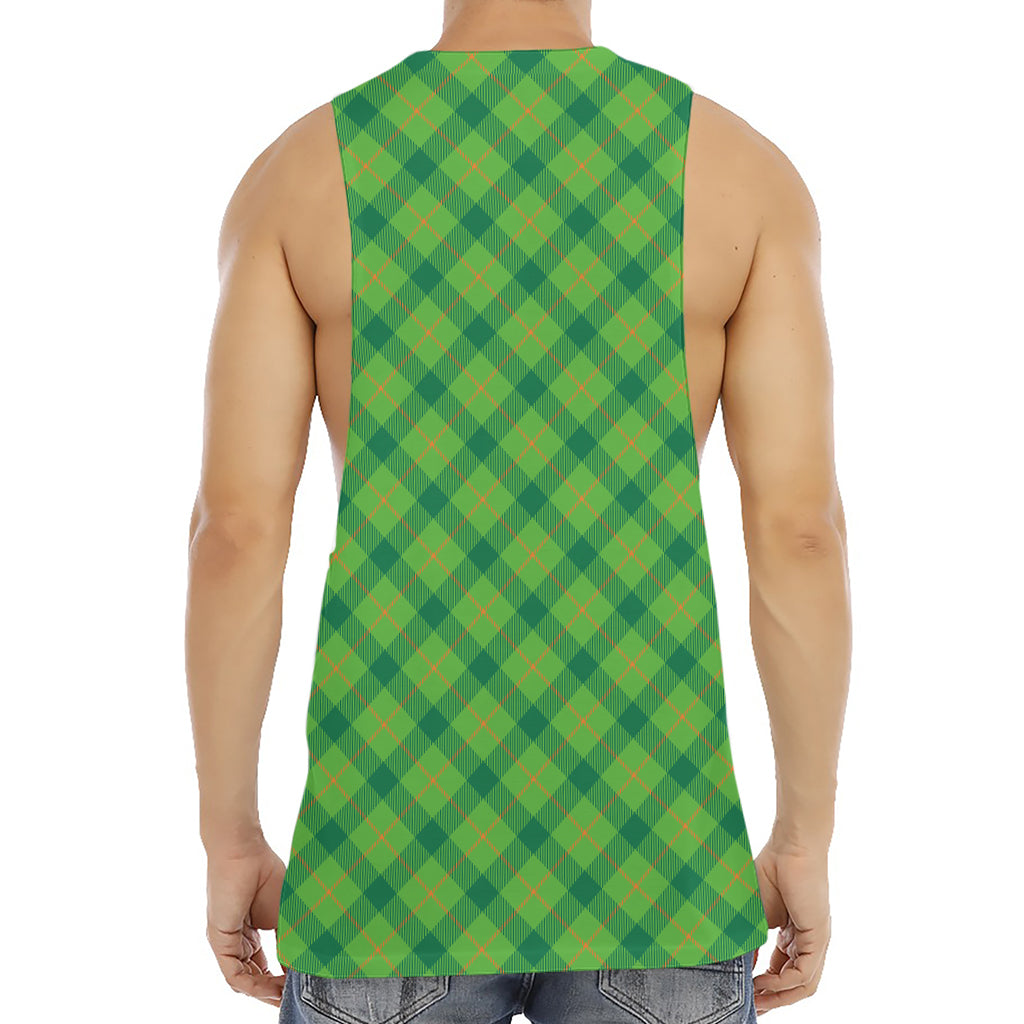Saint Patrick's Day Scottish Plaid Print Men's Muscle Tank Top