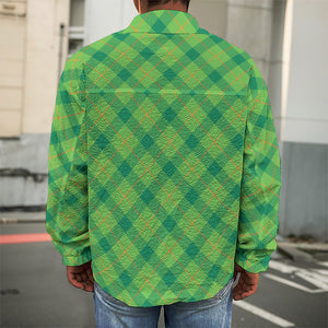 Saint Patrick's Day Scottish Plaid Print Men's Shirt Jacket