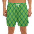 Saint Patrick's Day Scottish Plaid Print Men's Split Running Shorts
