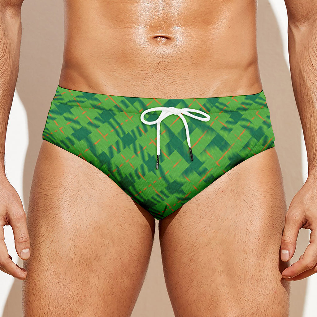 Saint Patrick's Day Scottish Plaid Print Men's Swim Briefs