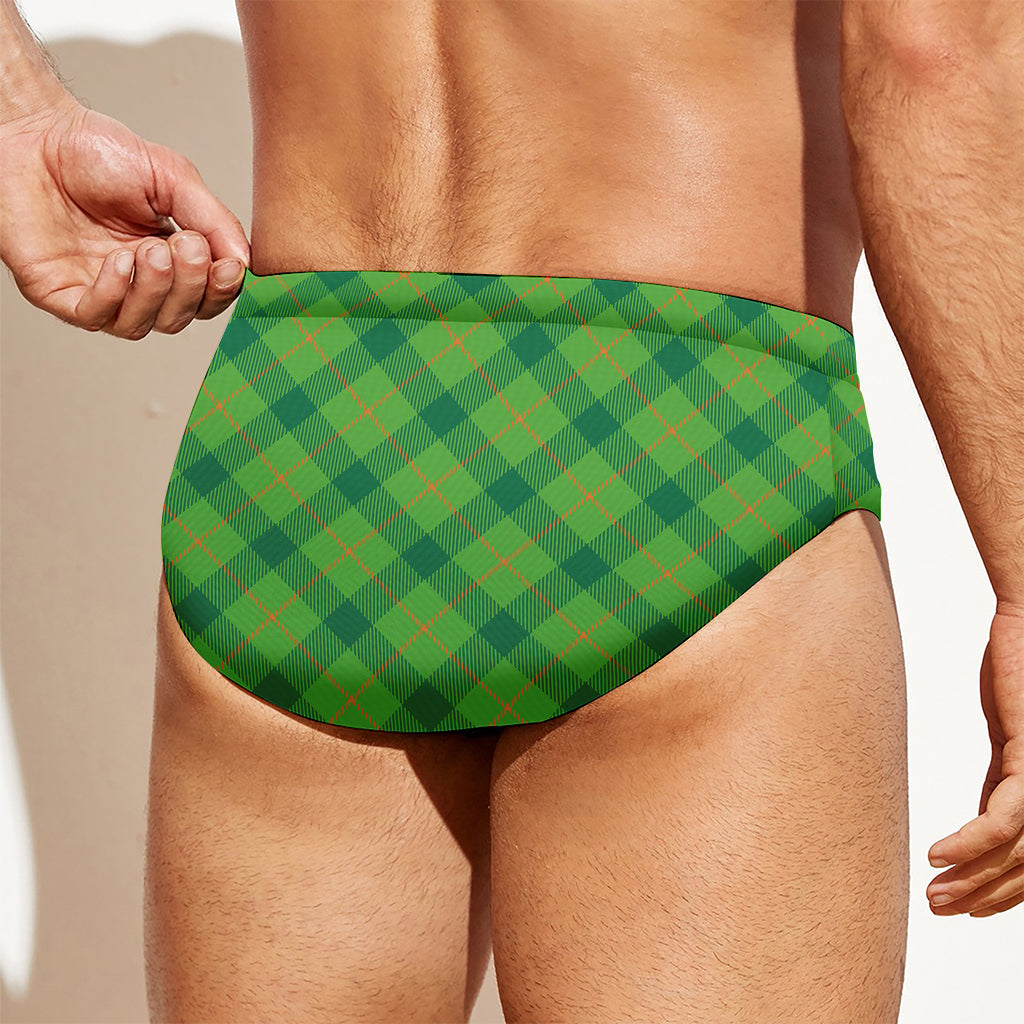 Saint Patrick's Day Scottish Plaid Print Men's Swim Briefs