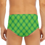 Saint Patrick's Day Scottish Plaid Print Men's Triangle Swim Briefs