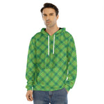 Saint Patrick's Day Scottish Plaid Print Men's Velvet Pullover Hoodie
