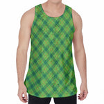 Saint Patrick's Day Scottish Plaid Print Men's Velvet Tank Top
