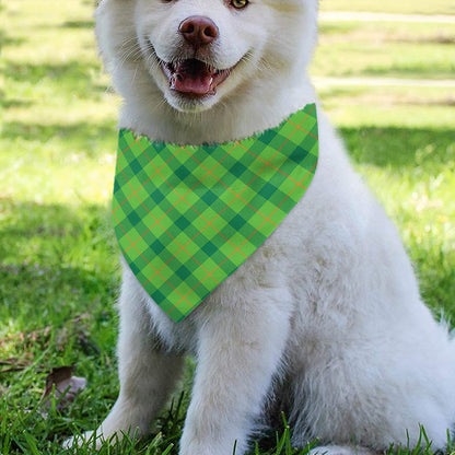 Saint Patrick's Day Scottish Plaid Print Over The Collar Dog Bandana