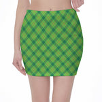 Saint Patrick's Day Scottish Plaid Print Pencil Mini Skirt