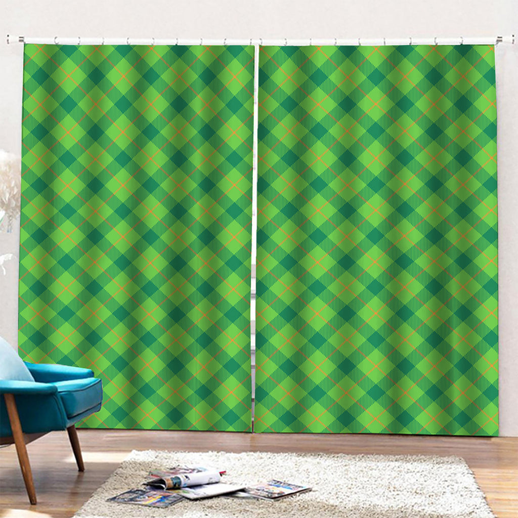 Saint Patrick's Day Scottish Plaid Print Pencil Pleat Curtains