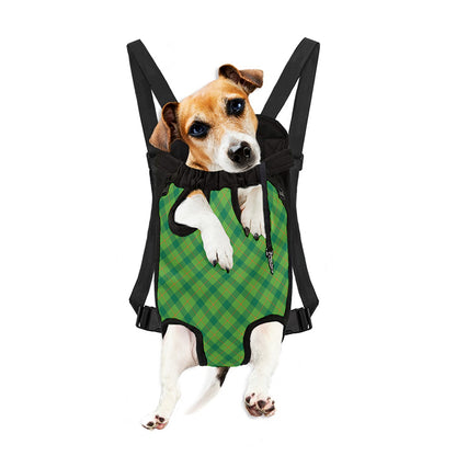 Saint Patrick's Day Scottish Plaid Print Pet Carrier Backpack