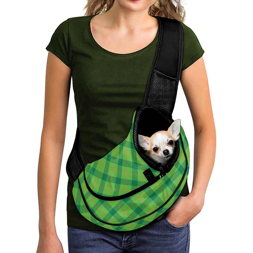 Saint Patrick's Day Scottish Plaid Print Pet Sling Carrier