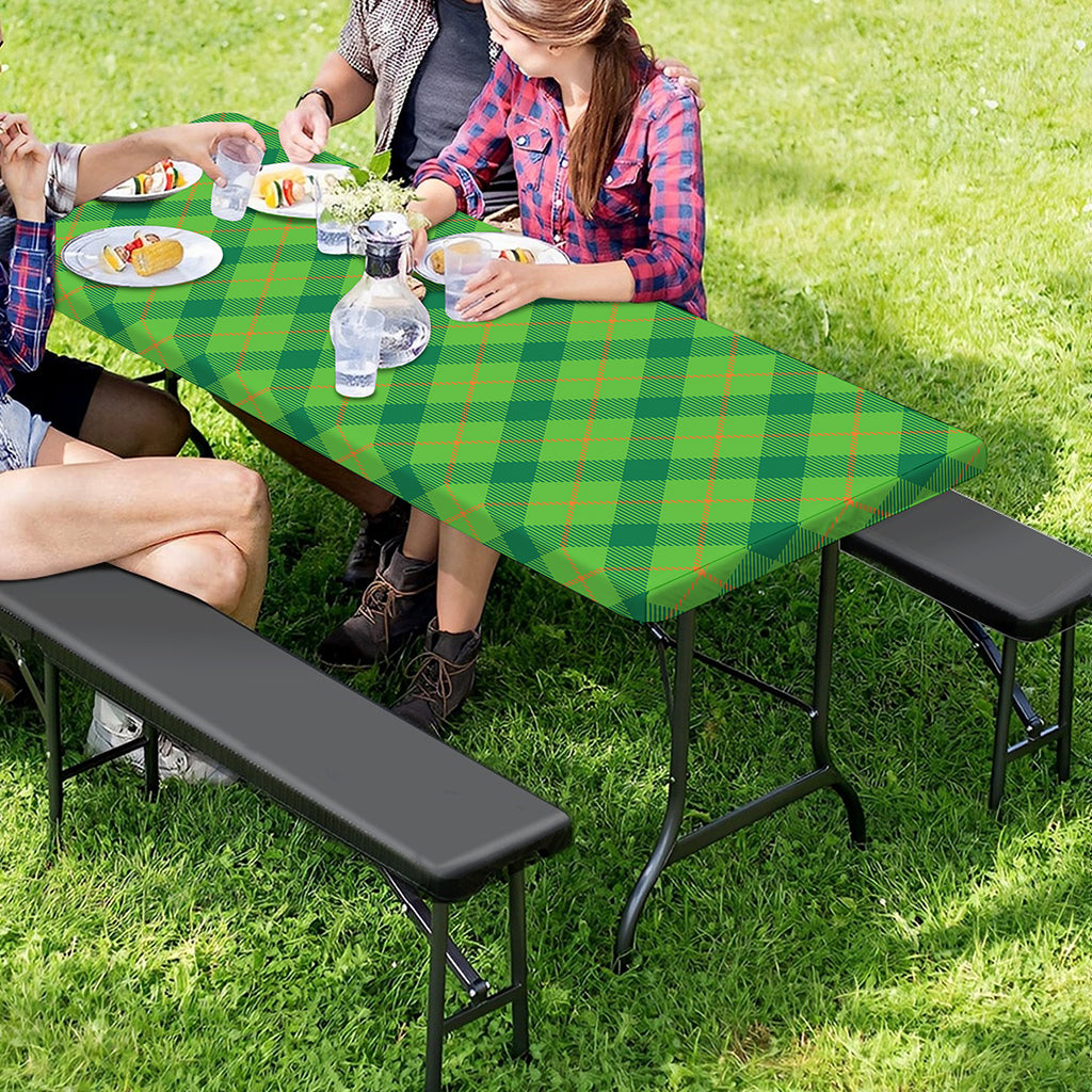Saint Patrick's Day Scottish Plaid Print Picnic Table Cover