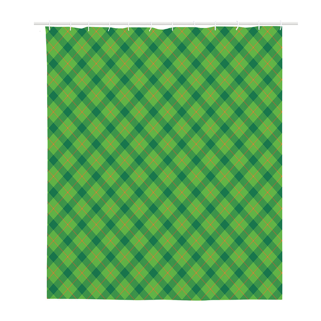 Saint Patrick's Day Scottish Plaid Print Polyester Shower Curtain