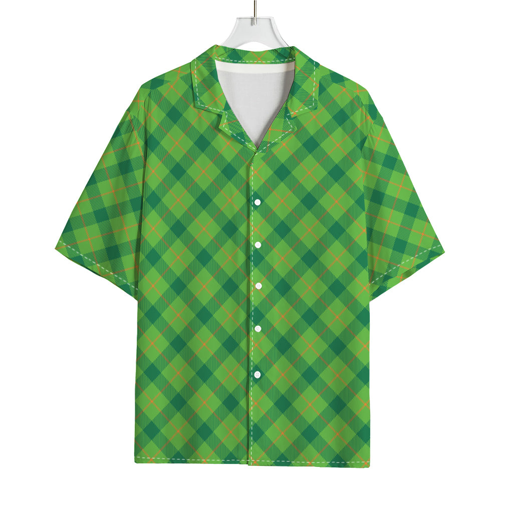 Saint Patrick's Day Scottish Plaid Print Rayon Hawaiian Shirt