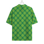 Saint Patrick's Day Scottish Plaid Print Rayon Hawaiian Shirt