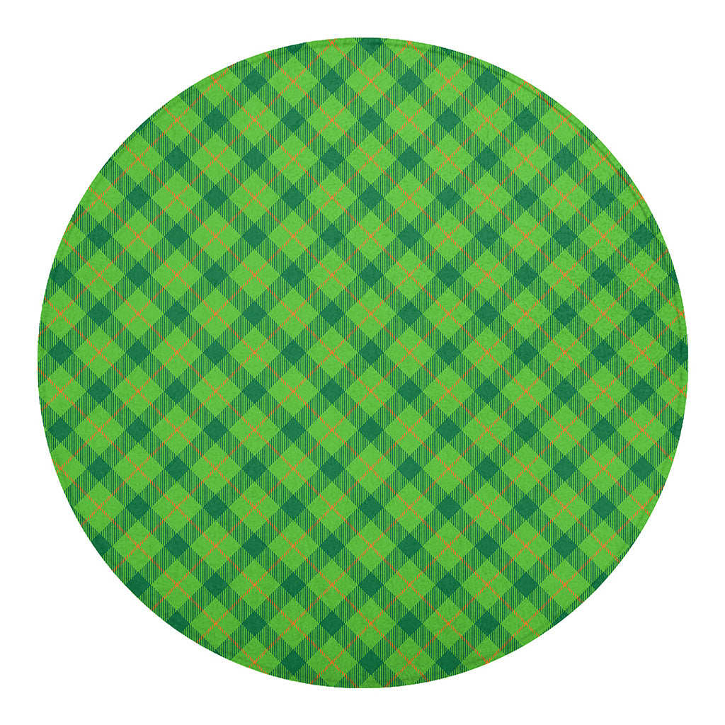 Saint Patrick's Day Scottish Plaid Print Round Blanket