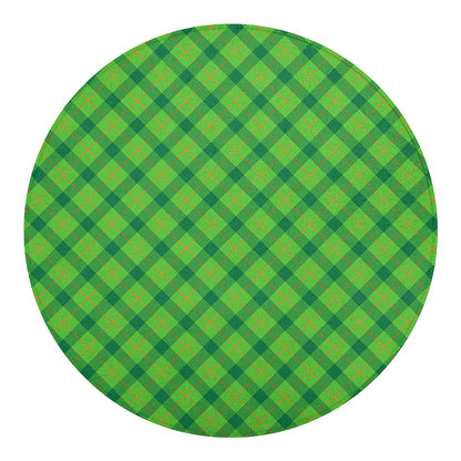 Saint Patrick's Day Scottish Plaid Print Round Blanket