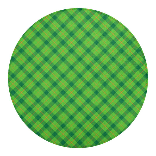 Saint Patrick's Day Scottish Plaid Print Round Blanket