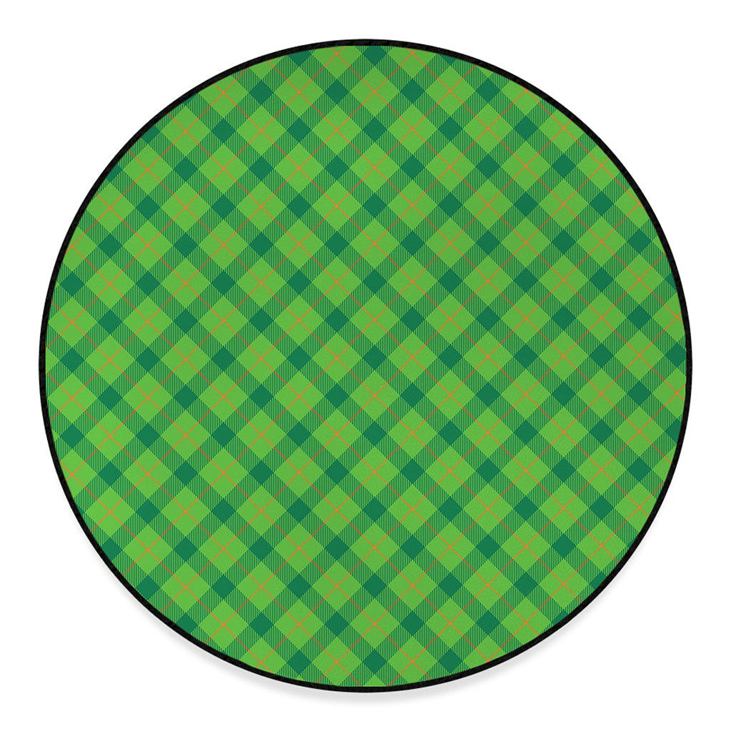 Saint Patrick's Day Scottish Plaid Print Round Floor Mat