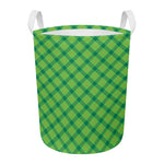 Saint Patrick's Day Scottish Plaid Print Round Laundry Basket