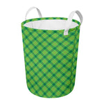 Saint Patrick's Day Scottish Plaid Print Round Laundry Basket