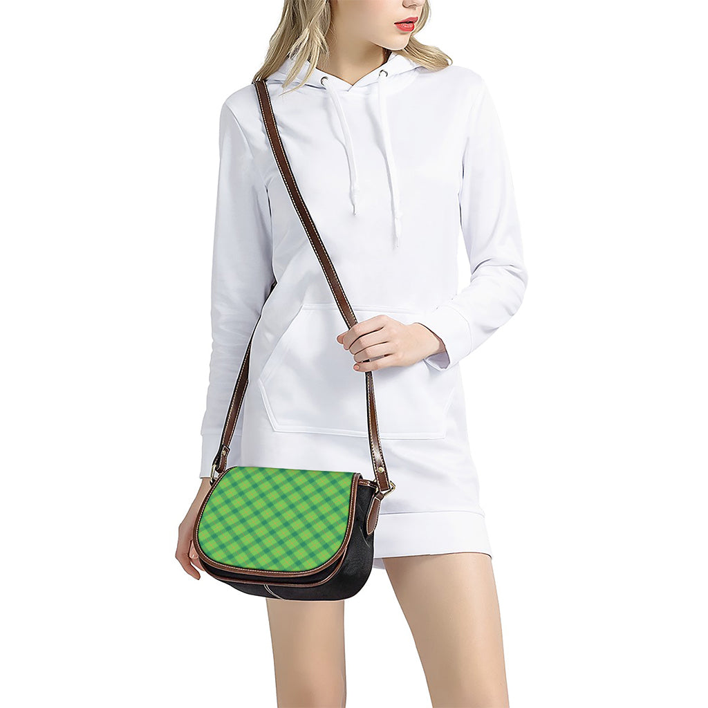 Saint Patrick's Day Scottish Plaid Print Saddle Bag