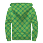 Saint Patrick's Day Scottish Plaid Print Sherpa Lined Zip Up Hoodie