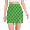 Saint Patrick's Day Scottish Plaid Print Side Slit Mini Skirt